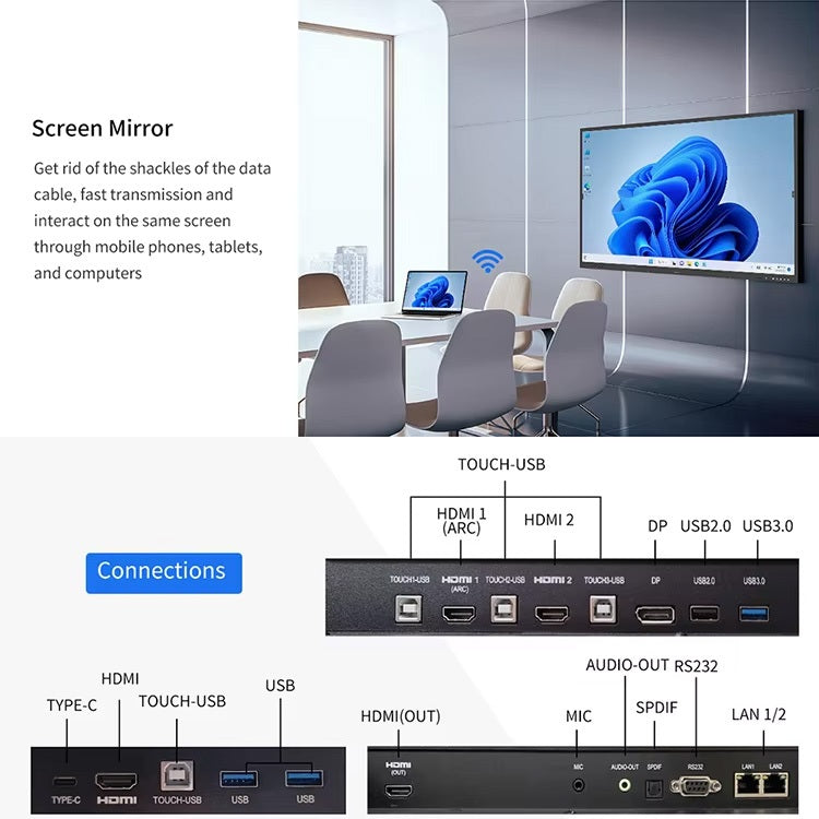 Interactive White Board School TV Touch Screen Monitor Interactive Display Smart Board Office